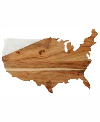 Thirstystone Marble Wood Map Board Natural