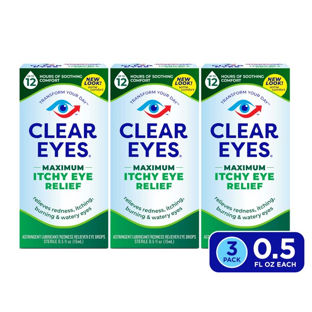 Clear Eyes Maximum Itchy Eye Relief Lubricant Eye Drops, 0.5 fl oz