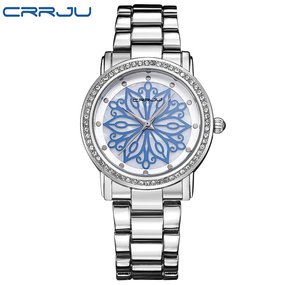 CRRJU de luxe Robe Marque De Mode Montre Femme Dames or ...