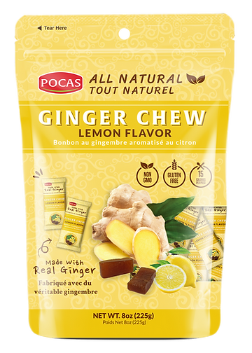 Pocas Ginger Chew (Lemon) 225g DLC: 07-SEPT24