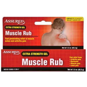 Assured Muscle Rub Extra Strength Muscle Arthritis Pain Relieving Gel 1.5oz