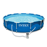 Intex 12' x 30" Metal Frame Set Above Ground Swimming Pool with Filter | 28211EH