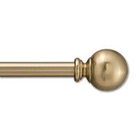 Kenney Davenport 1/2" Window Curtain Rod, 28"-48", Brushed Brass