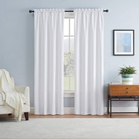 63"x42" Braxton Blackout Window Curtain Panel White - Eclipse