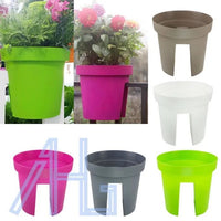 
              Pot Pot de fleurs pour balustrade de balcon Plante Jardinière ronde en plastique ecru
            