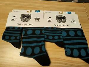 Pair of Thieves Men's Dad + Kid Casual Socks - Blue/Black M LOT OF 2