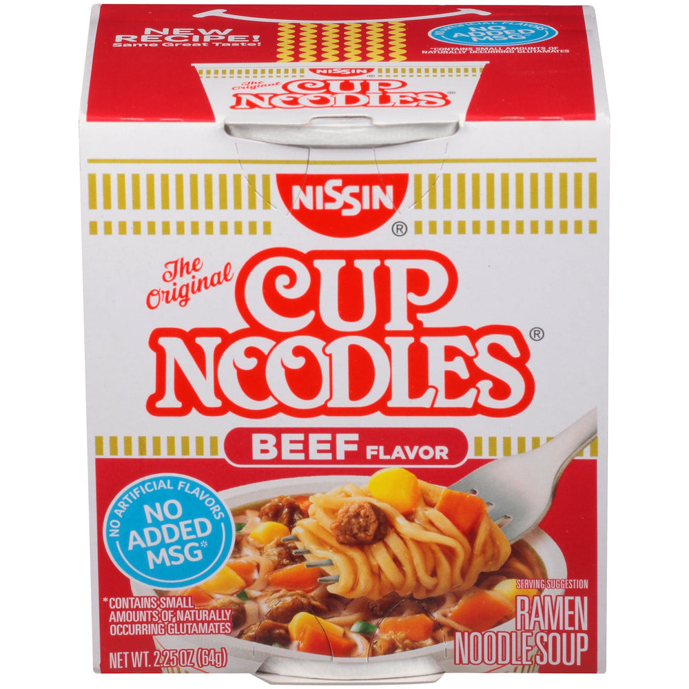 Nissin Beef Flavor Ramen Noodle Soup 2.25 OZ(64g) DLC:06-Juillet -22