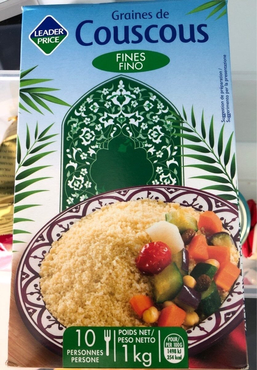 Couscous fin - Leader Price - 1kg DLC: MAI/2021