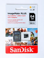 
              SanDisk 64GB ImageMate PLUS microSDXC UHS-1 Memory Card with Adapter - 130MB/s,
            