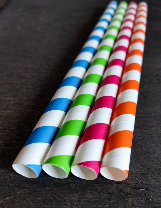 mixte Bubble Tea pailles en papier (FSC) (sans coupe à 45 °) - Pailles boba 100% biodégradables