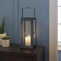 
              12" Marco Glass Metal Outdoor Lantern With Open Top Black - Smart Living
            