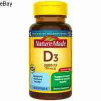 Nature Made Vitamin D3 2000 IU (50 mcg) Softgels, 100 Count for Bone Health† JUIN/2023