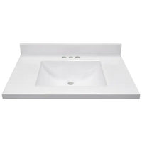 
              White Cultured Marble Integral Bathroom Vanity Top (Common: 37-in x 22-in; Actual: 37-in x 22-in)
            