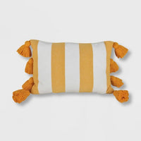 Chenille Striped Lumbar Throw Pillow Yellow - Opalhouse™