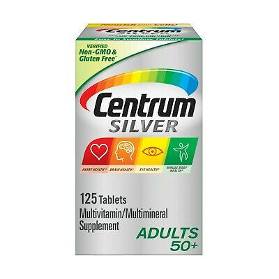 Centrum Silver ADULTS 50+ MULTIVITAMIN MULTIMINERAL SUPPLEMENT 125 Tablets DLC: 07/23