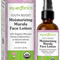 Sky Organics Youth Boost - Marula moisturizing facial lotion certified by the organic USDA to moisturize, nourish and increase shine, 2 liquid ounces