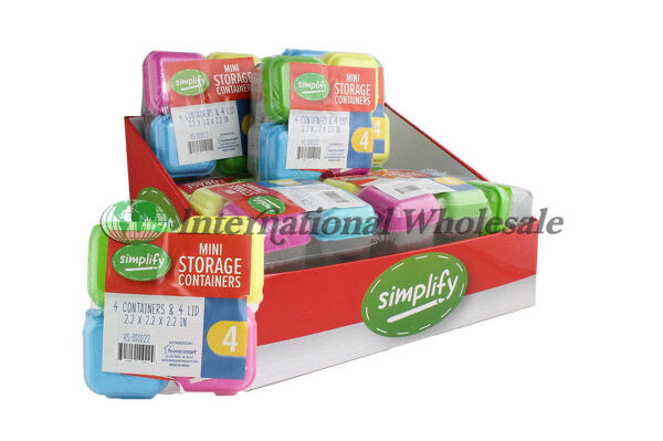 Plastic Storage Container Mini 4pk