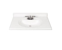 
              White Cultured Marble Integral Bathroom Vanity Top (Common: 37-in x 22-in; Actual: 37-in x 22-in)
            