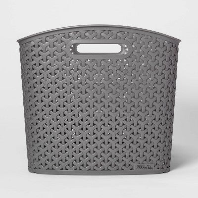 Y-Weave XL Curved Decorative Storage Basket Gray - Room Essentials™