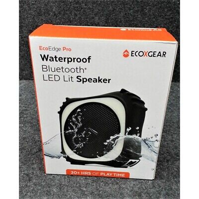 EcoXGear EcoEdge Pro Waterproof Bluetooth LED Lit Smart Speaker, 20W Black