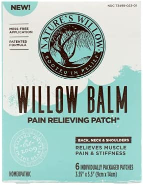 Nature's Willow - Natural Pain Relieving Patch for Muscle Pain, Back Pain, Neck Pain & Shoulder Pain, Made with Willow Bark (The Original Aspirin) + Essential Oils - Patches(9cm x 14cm)