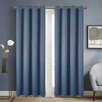 102cm x 213cm Kenneth Energy Saving Blackout Grommet Top Curtain Panel Denim Blue - Sun Zero