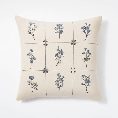 Floral Printed Square Throw Pillow - Threshold™ designed with Studio McGee