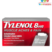 Tylenol 8Hr Muscle Aches & Pain 650mg 100 Caplets DLC: AVRIL /24