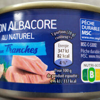 Les Doris Thon Albacore au Naturel en Tranches 200g DLC : 31-03-2025