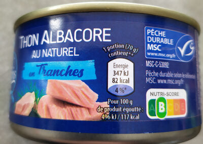 Les Doris Thon Albacore au Naturel en Tranches 200g DLC : 31-03-2025