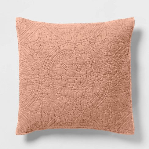 Standard Medallion Stitch Quilt Sham Dark Peach - Opalhouse™