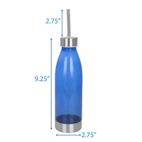 
              Mainstays 22oz (22 Fluid Ounces) Royal Blue and Silver Stainless Steel Water Bottles with Screw Cap 650mL
            