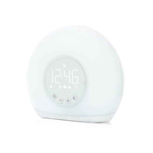 Moon Glow Alarm with Sunrise Wakeup Light Table Clock White - Capello