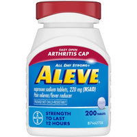 Aleve Naproxen Sodium Pain Reliever - Fever Reducer with Arthritis Cap -- 220 mg - 200 Caplets DLC: 03/26