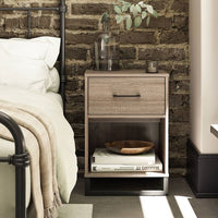 
              Mixed Material Nightstand Gray - Room Essentials™
            