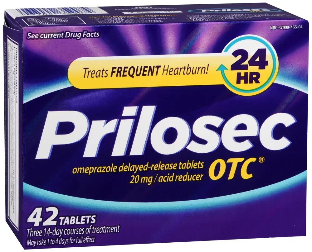 Prilosec OTC 24 Hour Heartburn Relief Tablets, 20 mg - 42 ct DLC: 01/2025