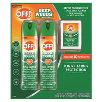 
              Répulsif pour insectes Deep Woods, sprays aérosol de 2-9 oz + 10 Deep Woods OFF ! Serviettes
            