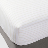 Full 300 Thread Count Ultra Soft Printed Fitted Sheet  Khaki Stripe - Threshold™