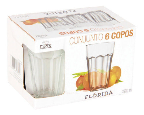 Vasos Vidrio 290ml Florida Pack X6