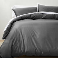 King Supima Washed Sateen Duvet & Sham Set Dark Gray - Casaluna™