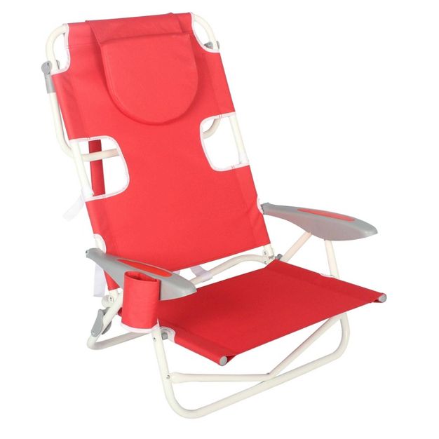 Face Down On Your Back Beach Chair - Red - Ostrich