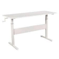 Manual height adjustable desk / white 1400Dx600wx740-1140Hmm