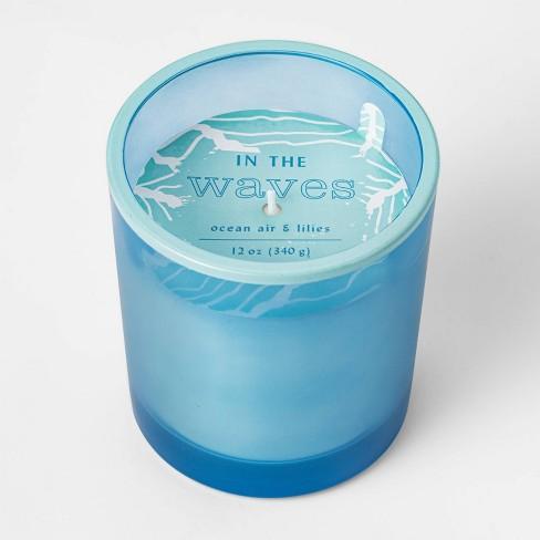 12Oz Painted Tapered Glass In The Waves Candle - Opalhouse™