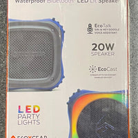 EcoXGear EcoEdge Pro Waterproof Bluetooth LED Lit Smart Speaker, 20W Blue