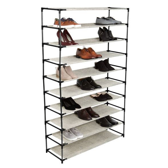 Simplify 10 Tier 50 Pair Freestanding Shoe Rack