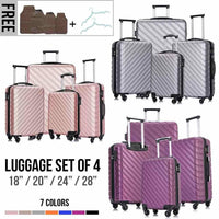 
              4 Piece Travel Luggage Set Lightweight Suitcase Spinner
            