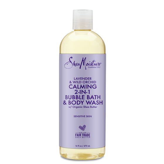 Shea Moisture Lavender & Wild Orchid Calming 2 In 1 Bubble Bath & Body Wash 473mL