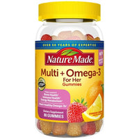 Nature Made Multi for Her + Omega-3 Gummies - Lemon, Orange & Strawberry 80 Gummies DLC: Nov 2023