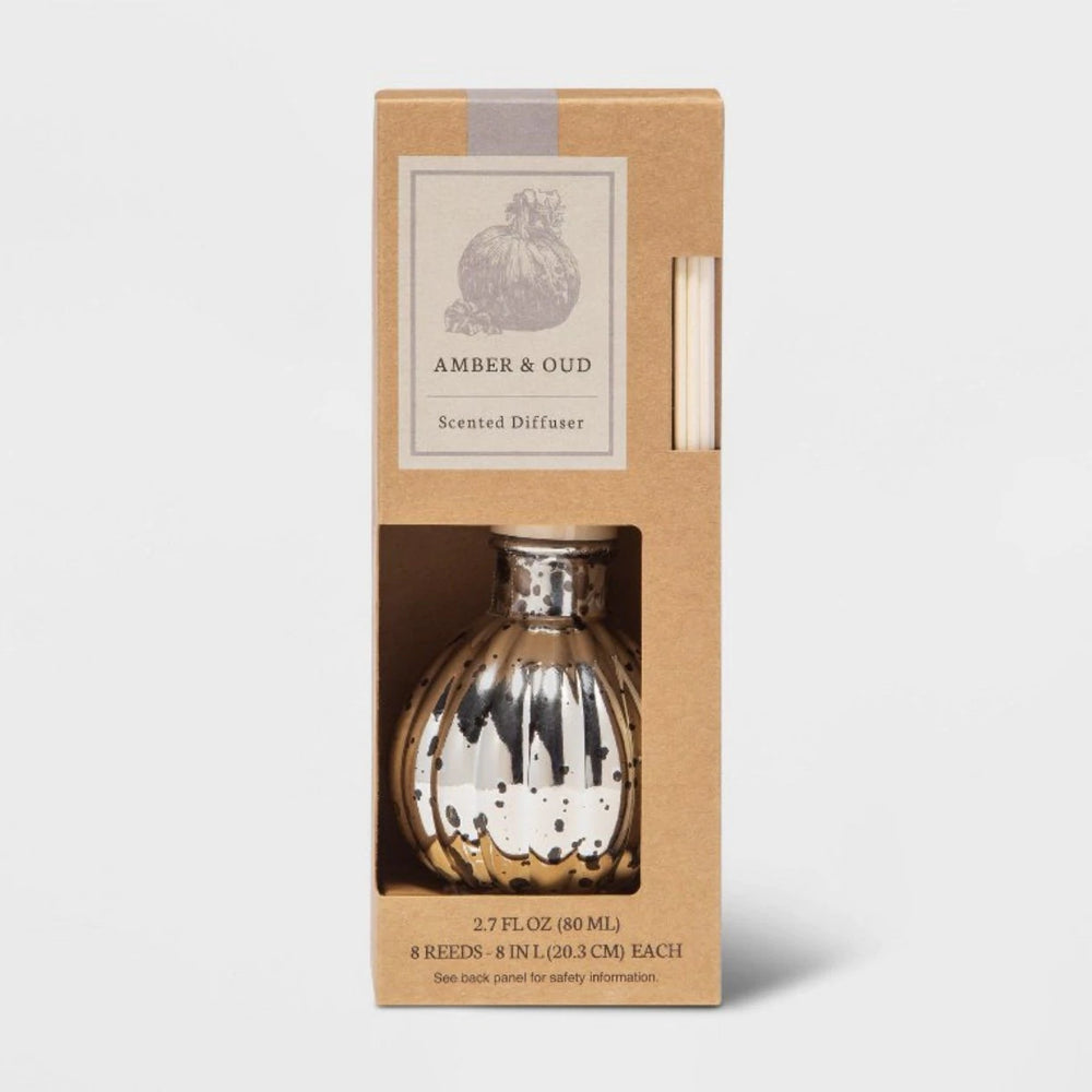 Diffuseur à anches en verre au mercure ambré et à l'huile d'oud de 2,7 fl oz