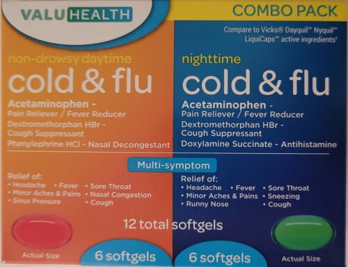 Cold & Flu Nightime/Daytime COMBO PACK (12 Total )